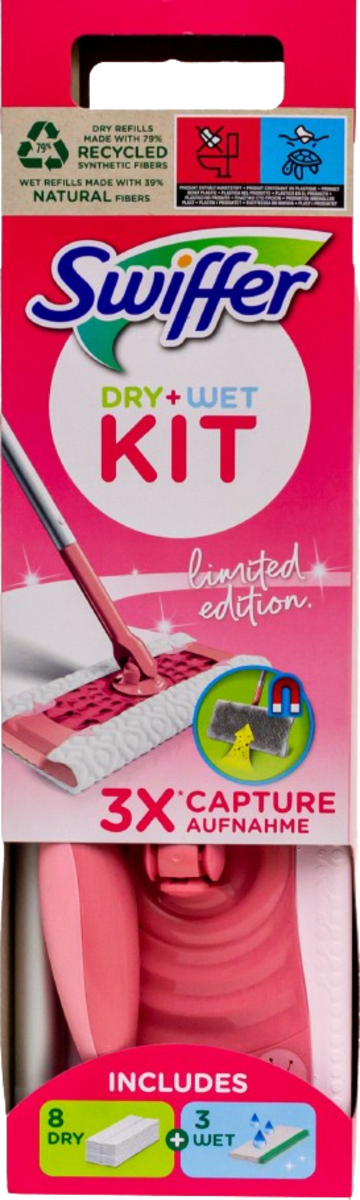 Swiffer Set mop cu 8 rezerve uscate și 3 umede Roz, 1 buc | dm.ro