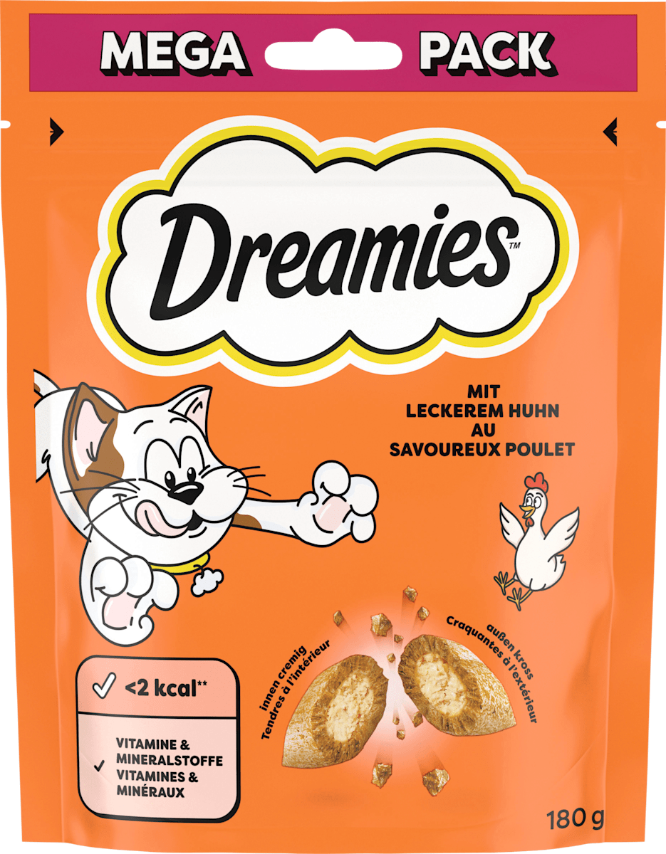 Dreamies Katzenleckerli mit Huhn, Mega Pack, 180 g dauerhaft günstig ...