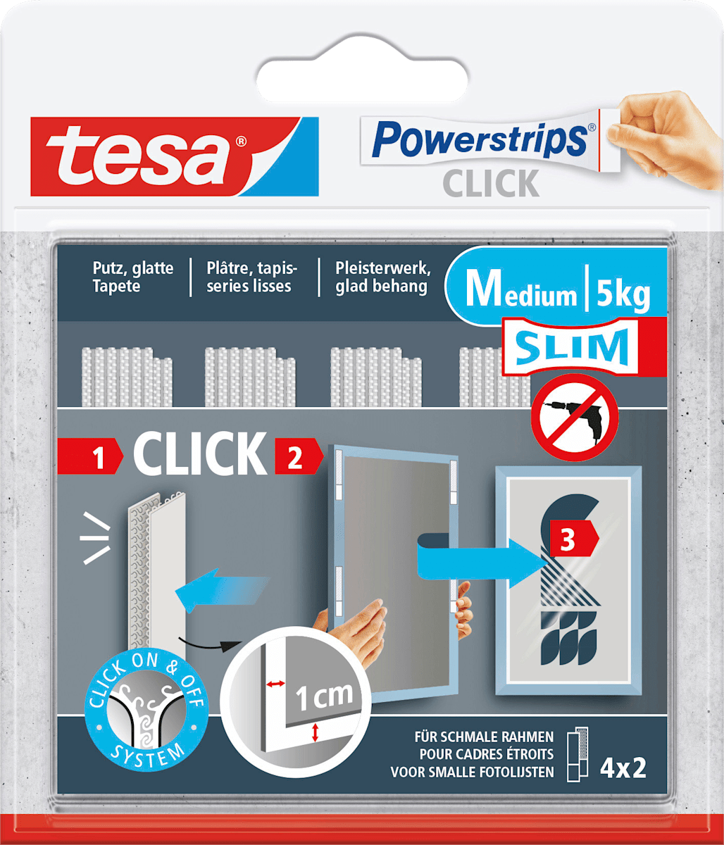 tesa Powerstrips CLICK Medium Slim, 8 St dauerhaft günstig online kaufen