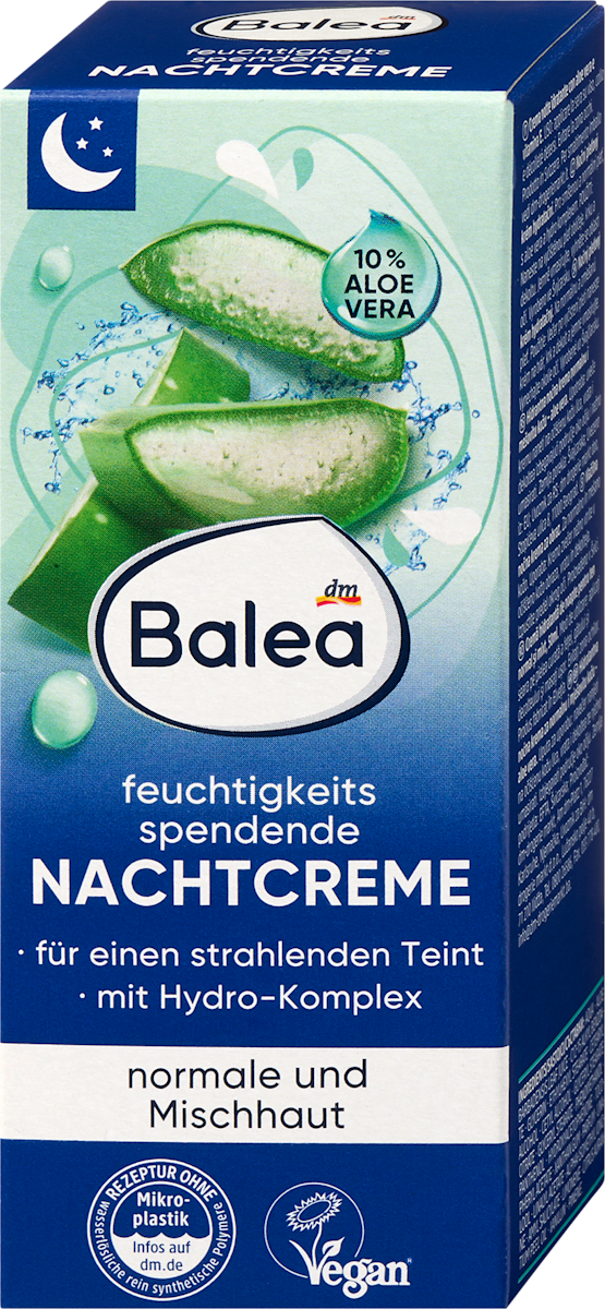 Balea Crema notte idratante all'aloe vera, 50 ml | dm Italia
