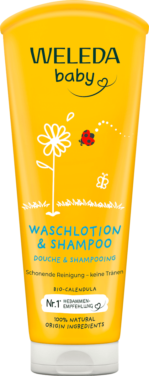 WELEDA baby Baby Waschlotion Shampoo Calendula, 200 ml dauerhaft