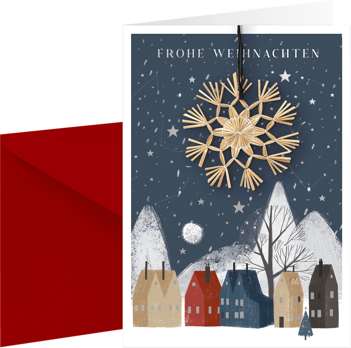 UK Greetings Weihnachtskarte Für Tochter | Schneeflocken-Design, Mit Stern-Anhänger