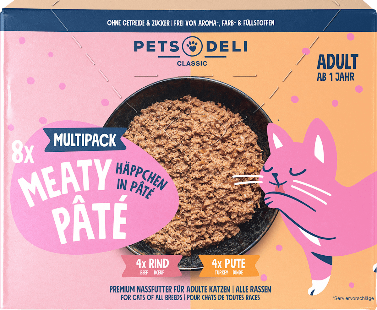 Pets Deli Nassfutter Katze mit Pute & Rind, Feinschmecker Pâté ...