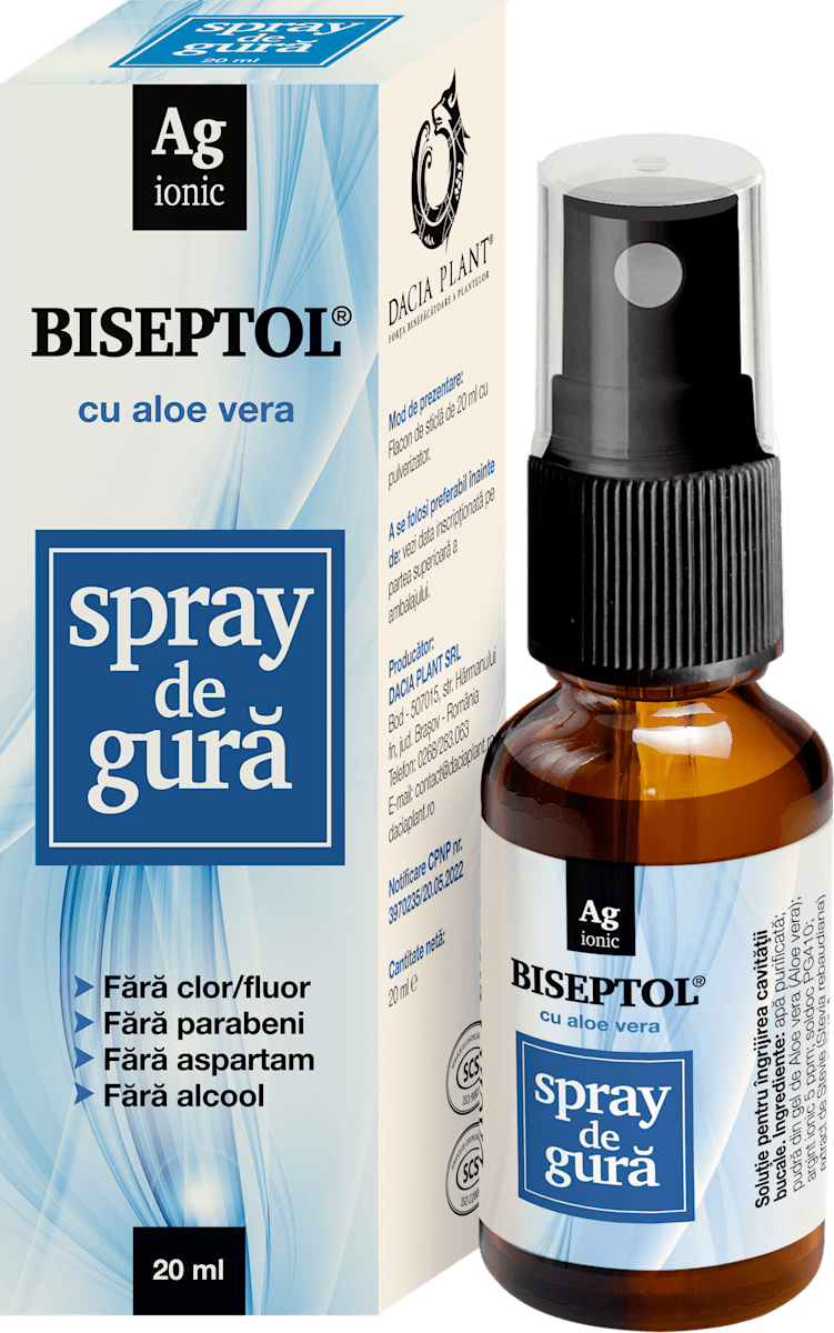 Dacia Plant Spray de gură cu Aloe Vera, Biseptol, 20 ml | dm.ro