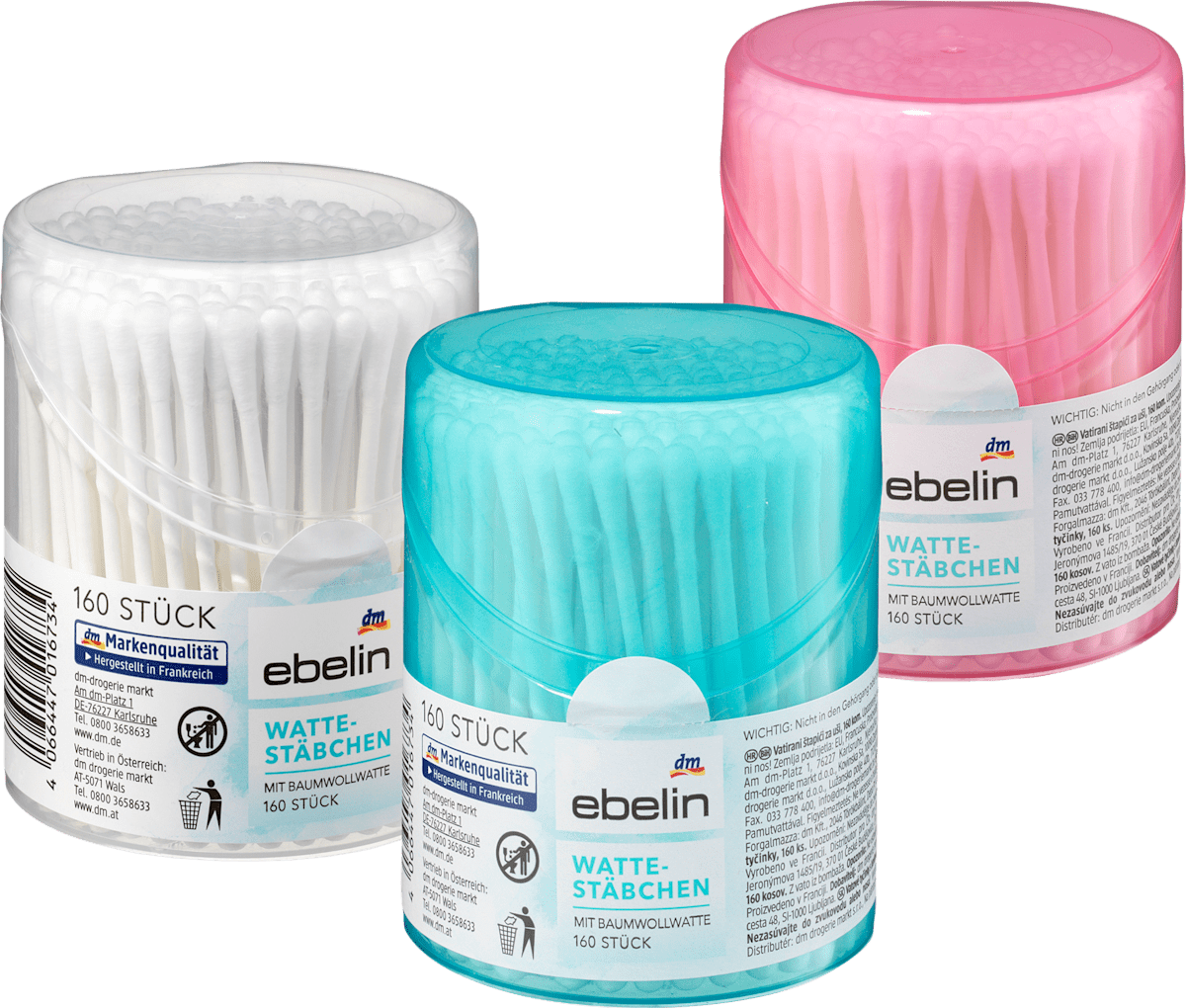 Wattestäbchen Box, 160 St