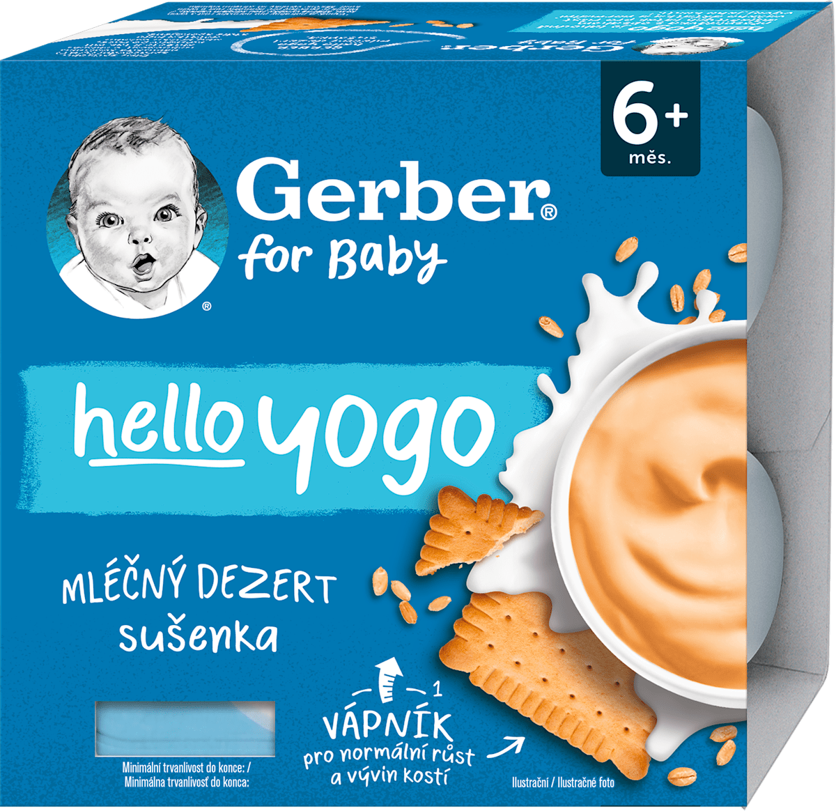 Gerber hello yogo mléčný dezert se sušenkami 4x100g, 400 g | dm.cz