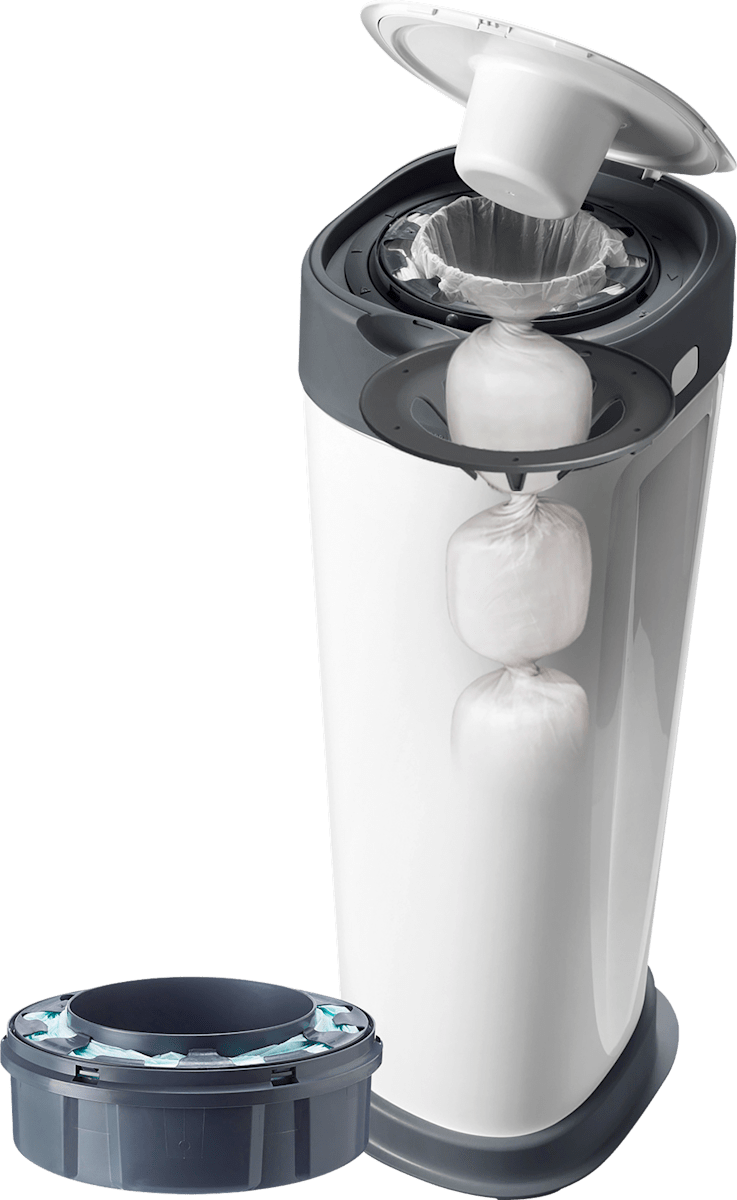 Twist & Click Sangenic XL Nappy Disposal Bin, white, 1 pc