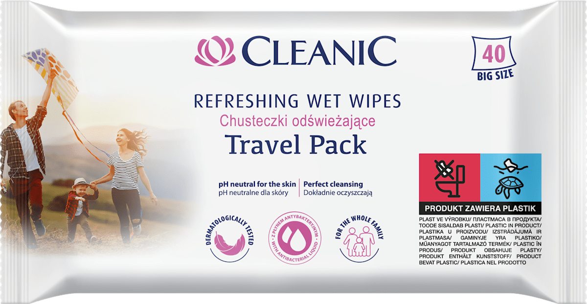 Cleanic Chusteczki odświeżające Travel Pack, 40 szt. kupuj w zawsze ...