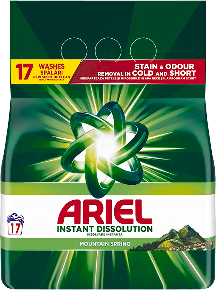 ARIEL Detergent de rufe pudră Mountain Spring 17 spălări, 1,105 Kg | dm.ro