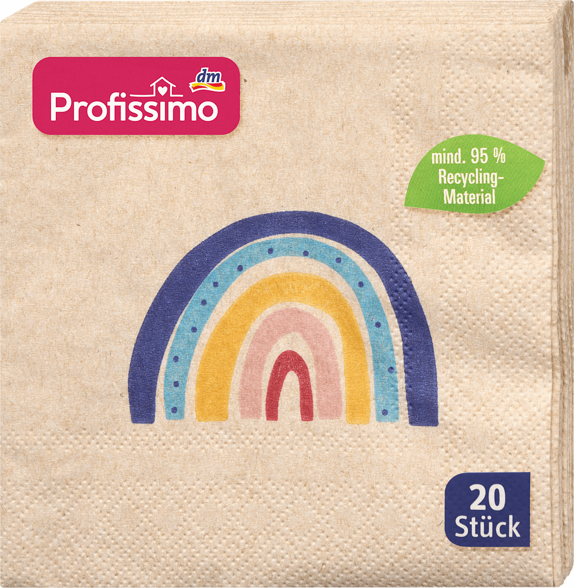 Servietten Regenbogen (25x25 cm), 20 St
