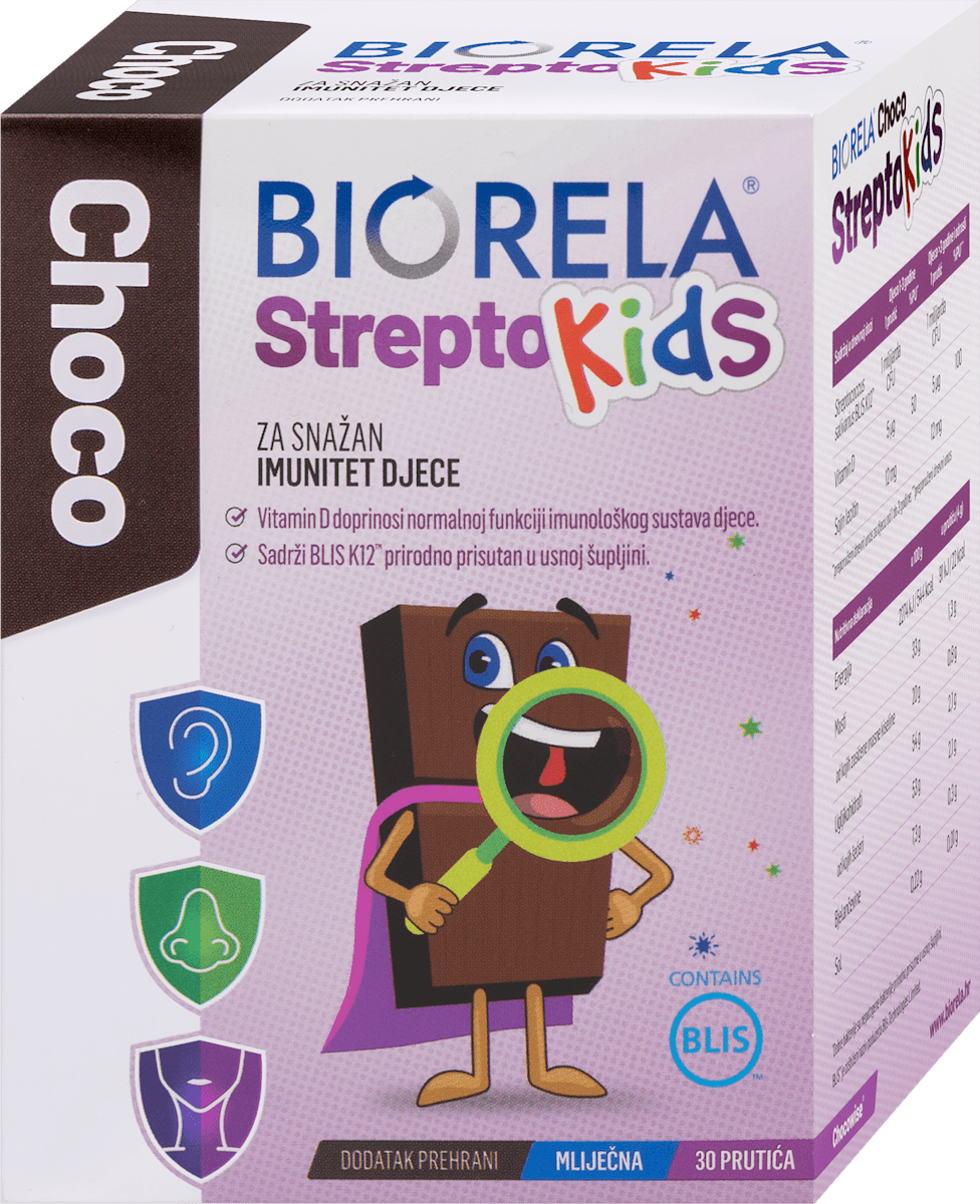 BIORELA Strepto Kids okoladice  dodatak prehrani, 30 kom. | dm.hr