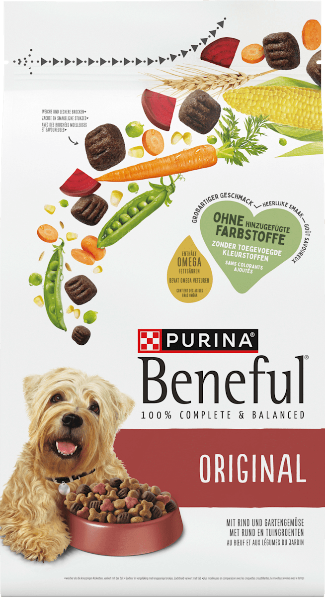 Purina Beneful Trockenfutter Hund mit Rind & Gemüse, Original, 1,4 kg ...