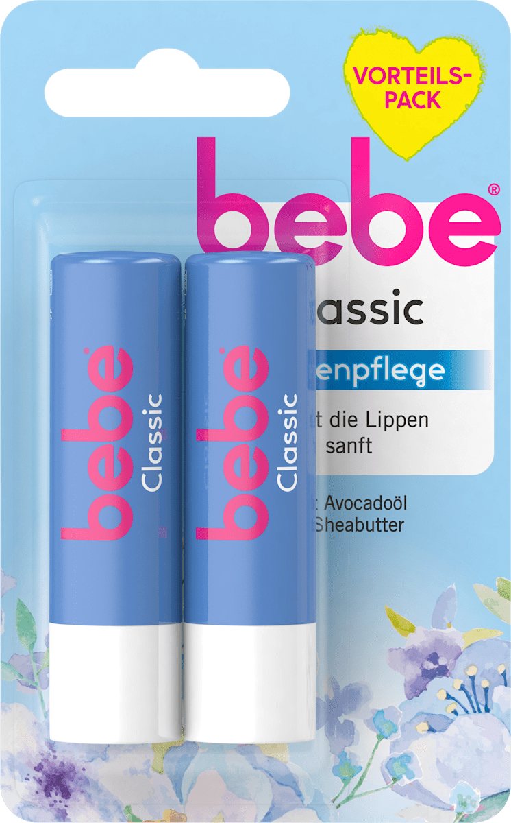 bebe Lippenpflege Classic Doppelpack (2 x 4,9g), 9,8 g dauerhaft ...