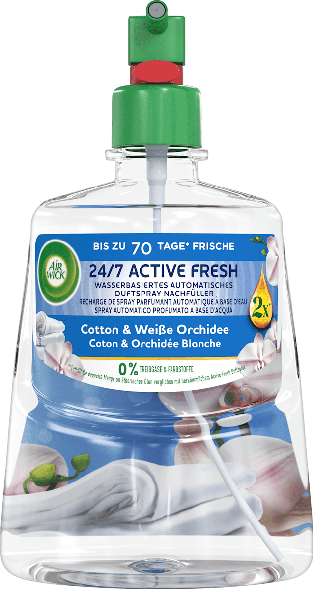 AIR WICK Lufterfrischer Active Fresh Cotton & Weiße Orchidee Nachfüllpack, 228 ml dauerhaft günstig online kaufen