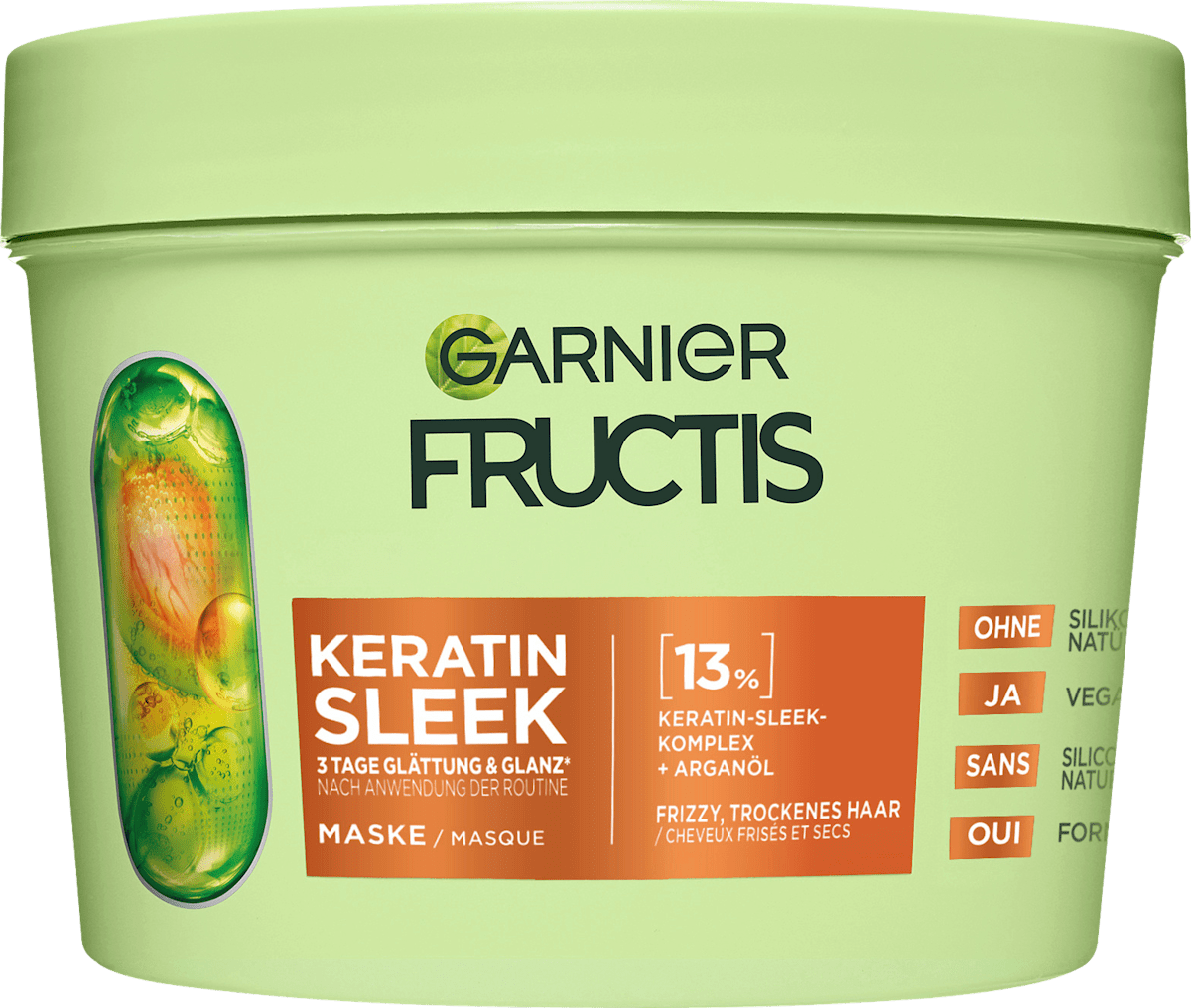 GARNIER FRUCTIS Haarmaske Keratin Sleek, Anti-Frizz Kur, 370 ml dauerhaft  gnstig online kaufen | dm.de