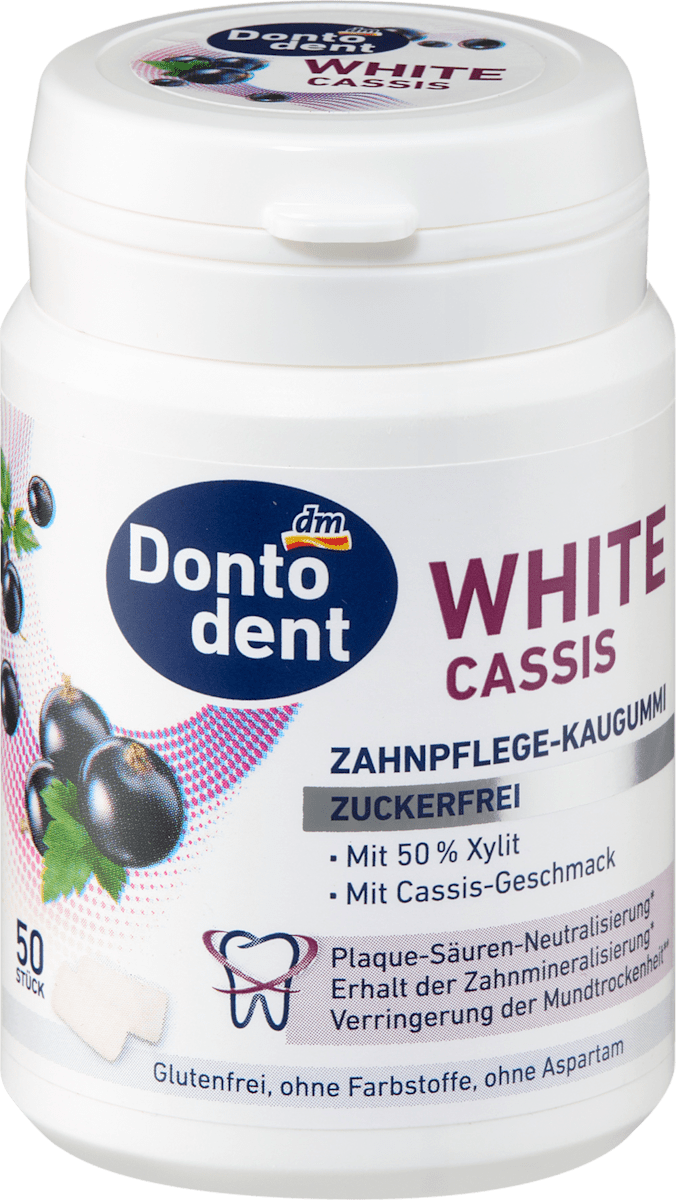 Kaugummi, White Cassis, zuckerfrei, 50 St