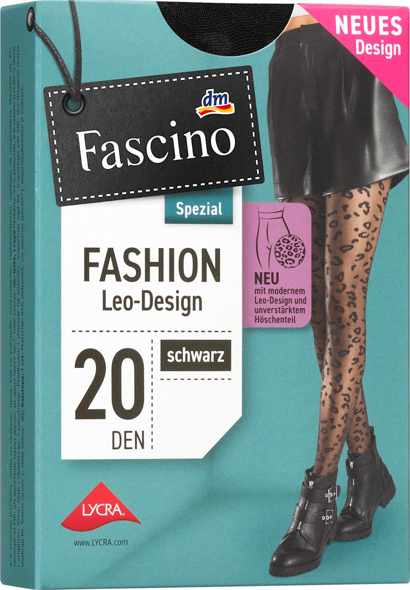 Fascino Štrample s leopard uzorkom, 20 DEN, 42-44, crne, 1 kom. | dm ...