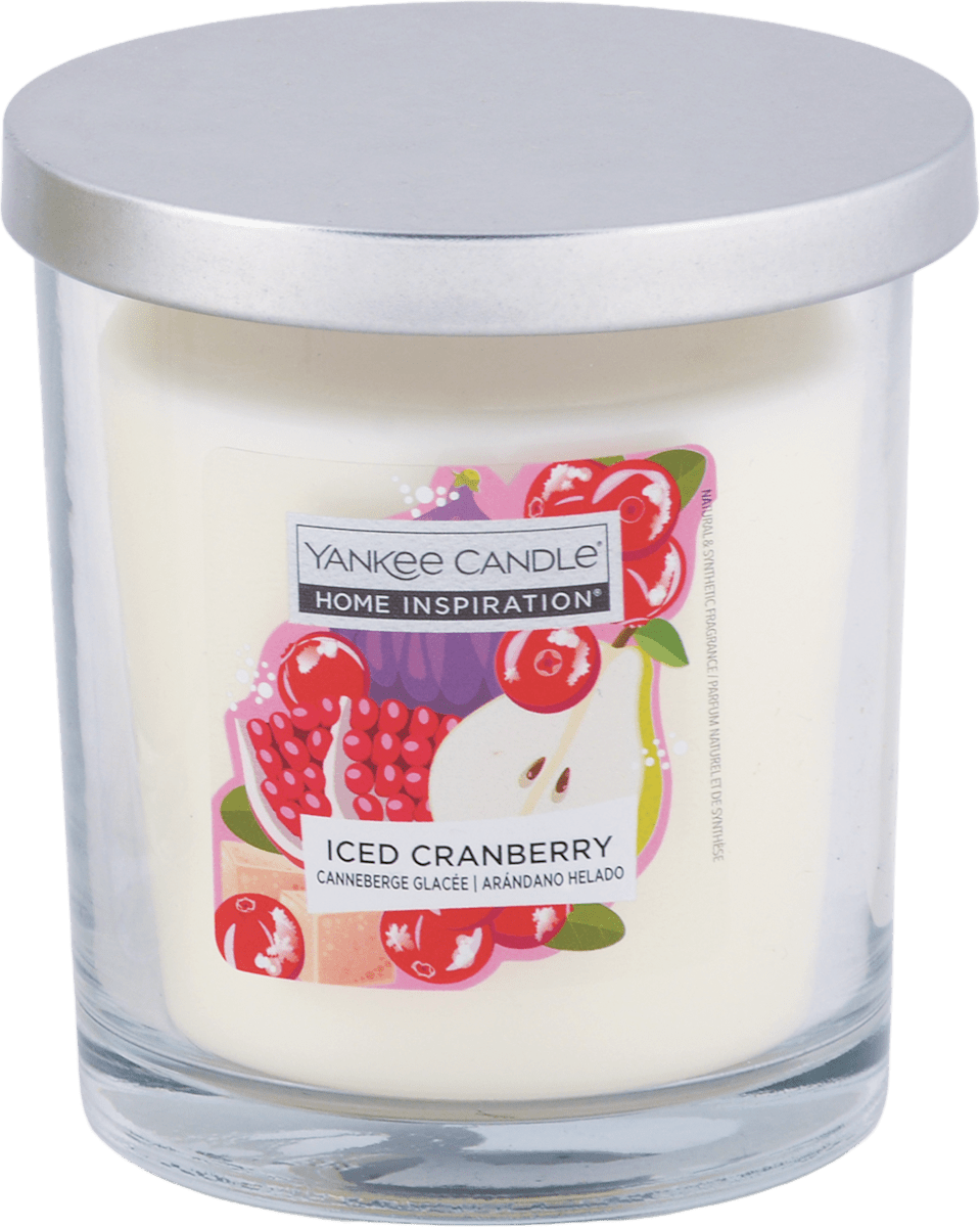 YANKEE CANDLE Vonná sviečka v skle Home Inspiration Iced Cranberry, 200 g
