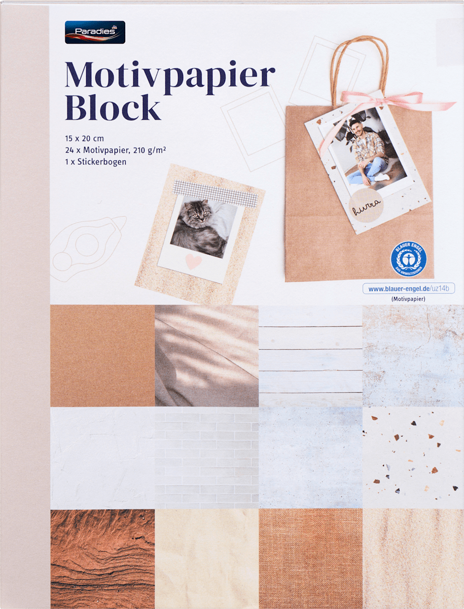 Paradies Motivpapier Block 15x20 cm Texturen, 1 St dauerhaft günstig online kaufen