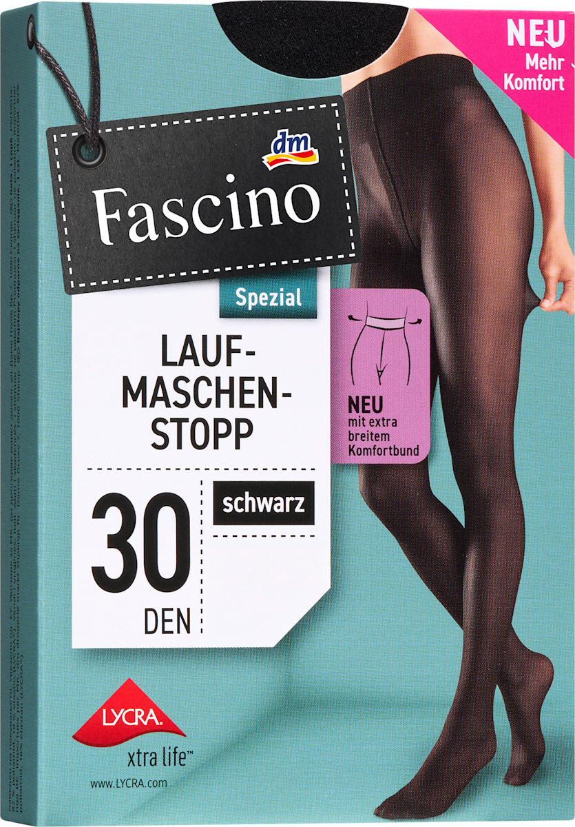 Fascino Štrample sa zaštitom od pucanja, crne Vel. 50/52, 30 DEN, 1 kom ...