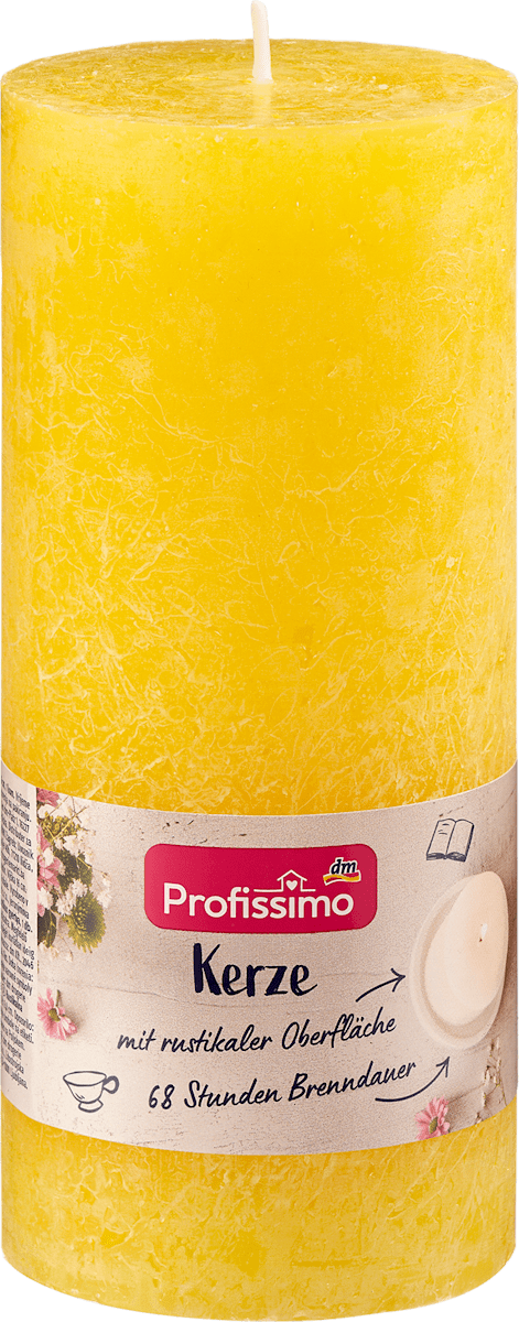 Profissimo Kerze rustik gelb 160/68 mm, 1 St