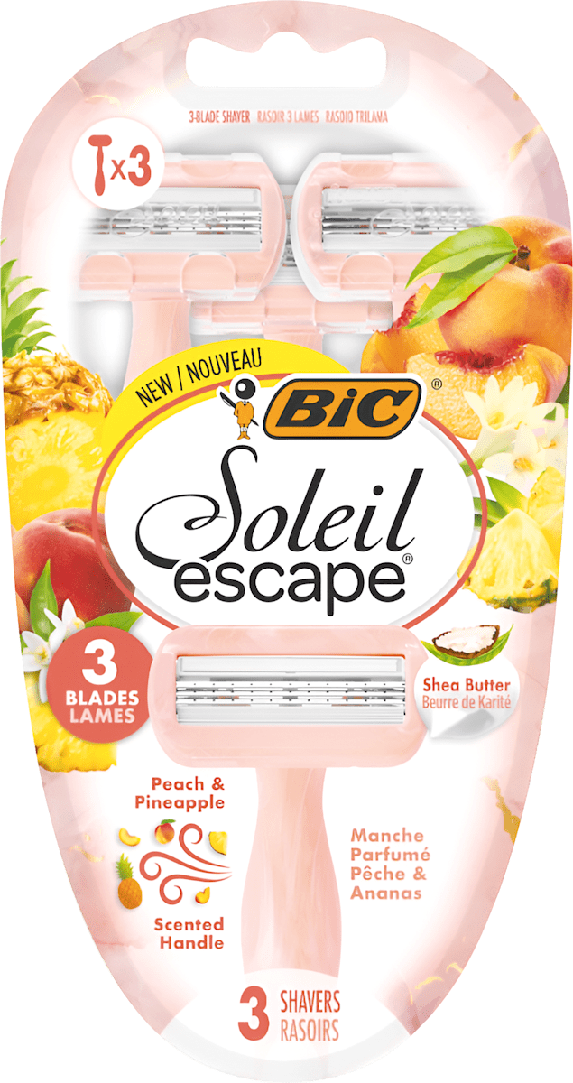 BIC Aparat de ras Soleil Escape 3 Peach&Pineapple, 3 buc | dm.ro
