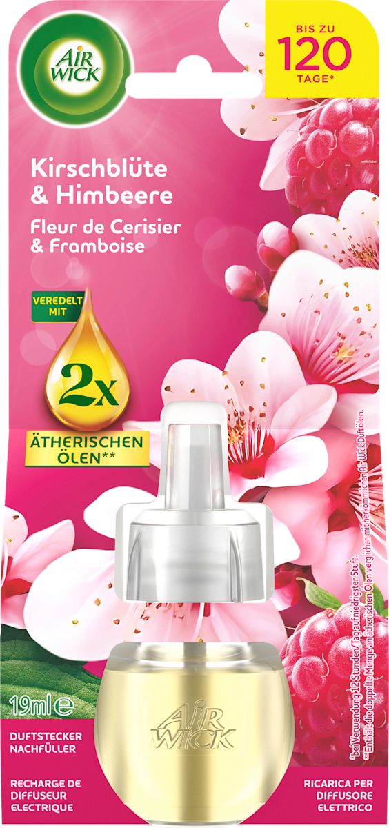 AIR WICK Duftöl Nachfüller Kirschblüte & Himbeere, 19 ml