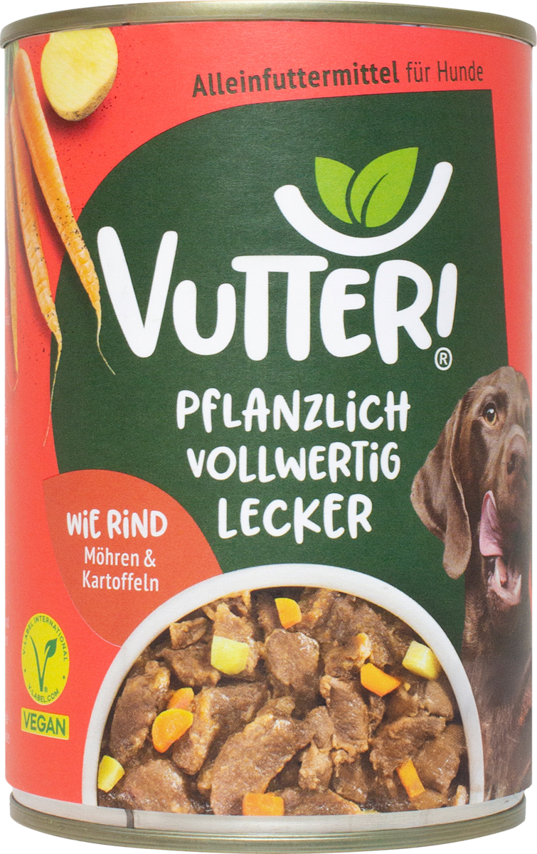 Nassfutter Hund, Vegan wie Rind, 400 g