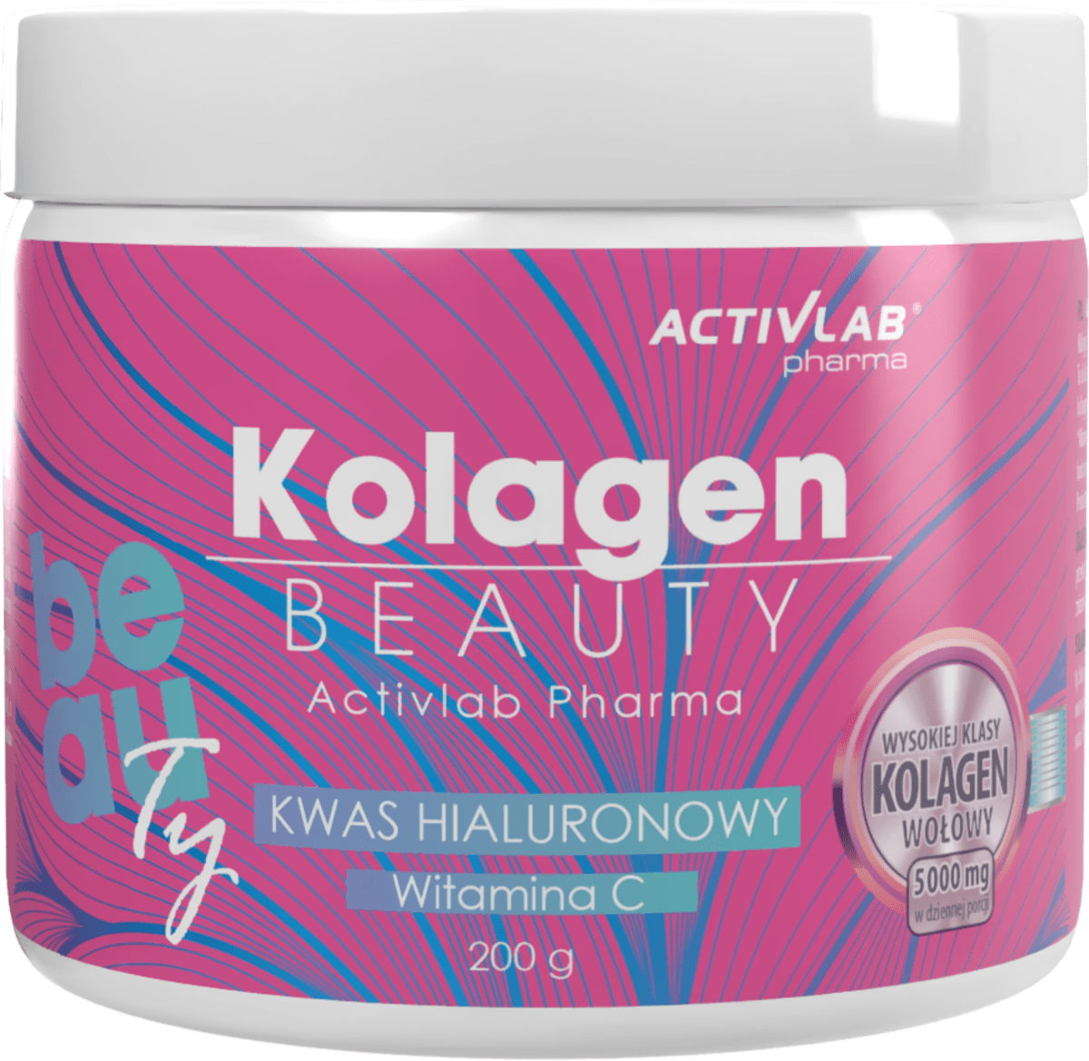 Коллаген ActivLab Pharma Beauty, с витамином C и гиалуроновой кислотой, порошок, малина и клубника, 200 г