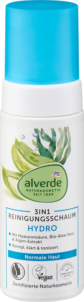 alverde NATURKOSMETIK Spumă de curățare 3în1 Hydro, 150 ml | dm.ro