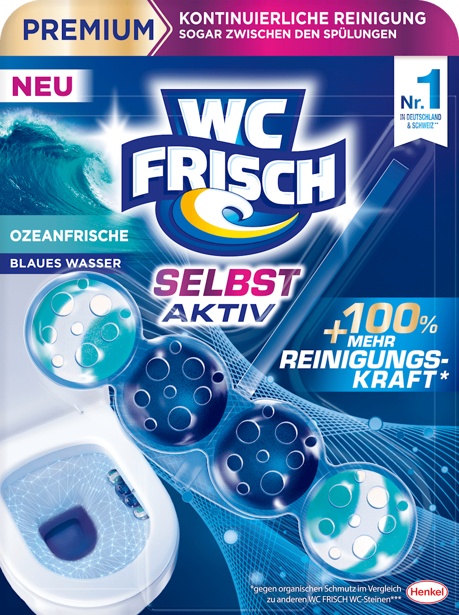 WC-Frisch WC-Stein Blau Selbst Aktiv Ozeanfrische, 1 St dauerhaft ...