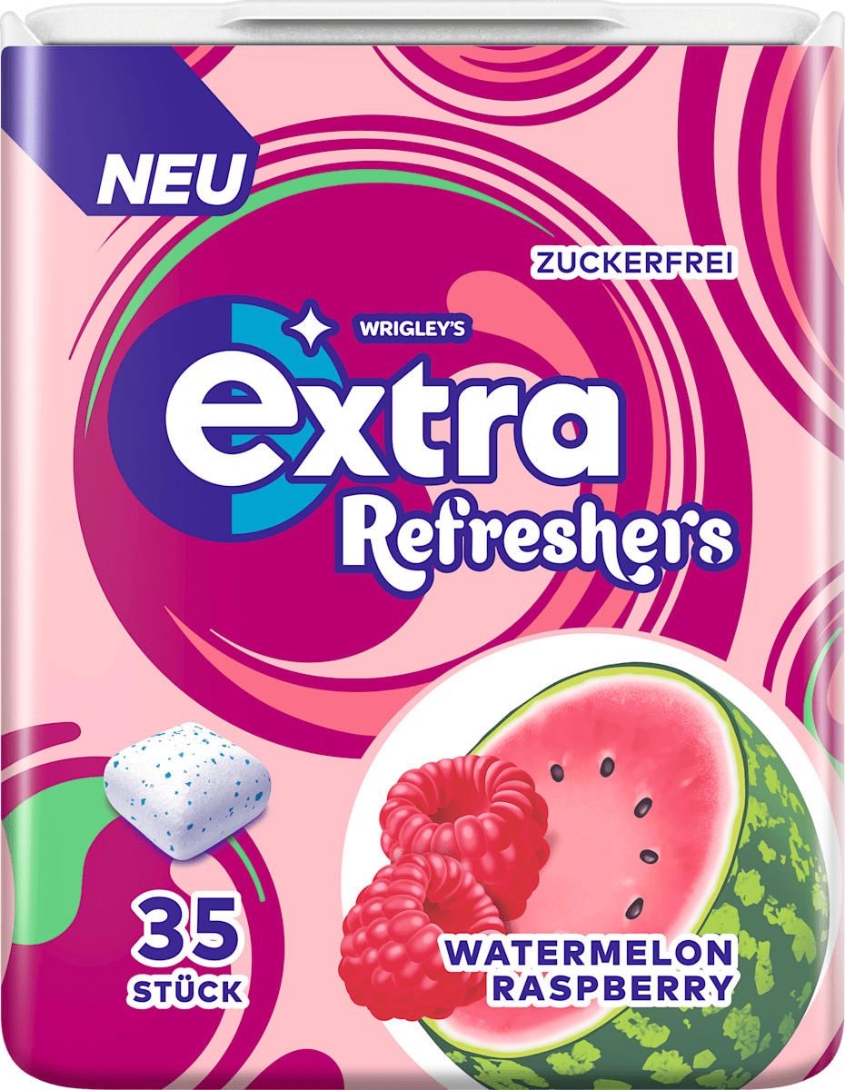EXTRA Kaugummi, Refreshers, Watermelon Raspberry, zuckerfrei, 35 St ...