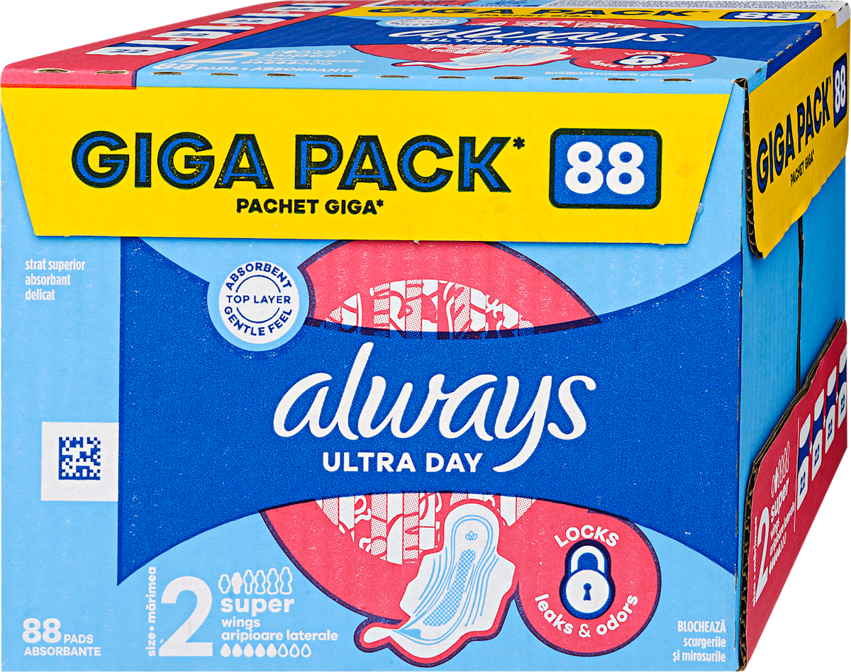 always Egészségügyi betét Ultra Day, 2-es méret, super, Giga Pack, 88 ...