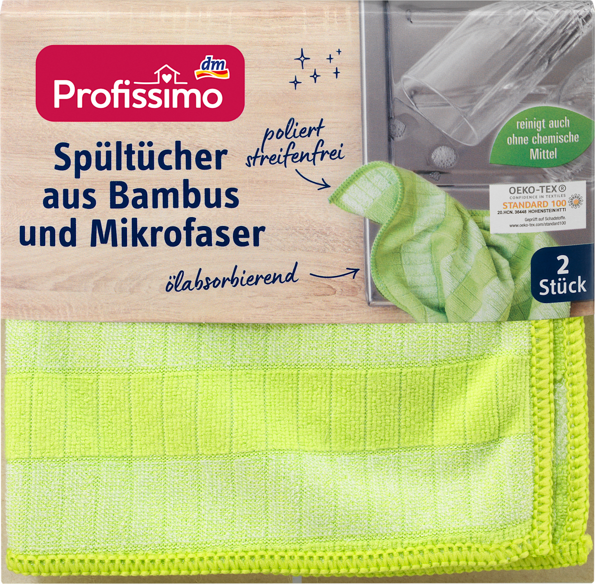 Profissimo Kchentcher aus Bambus und Mikrofaser, 2 St | dm.at