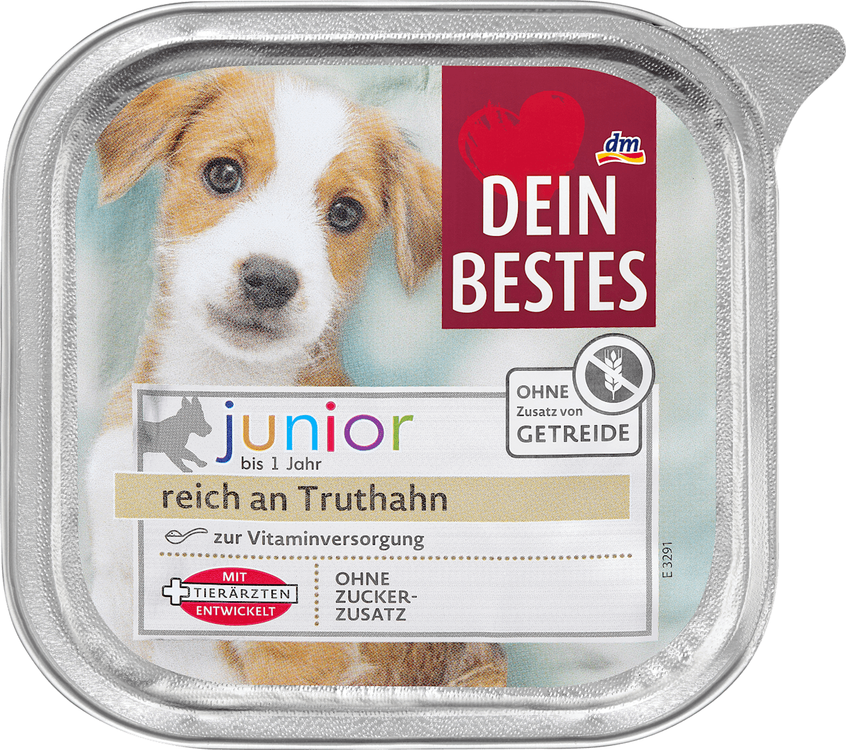 Dein Bestes Nassfutter Hund junior reich an Truthahn, 150 g | dm.at