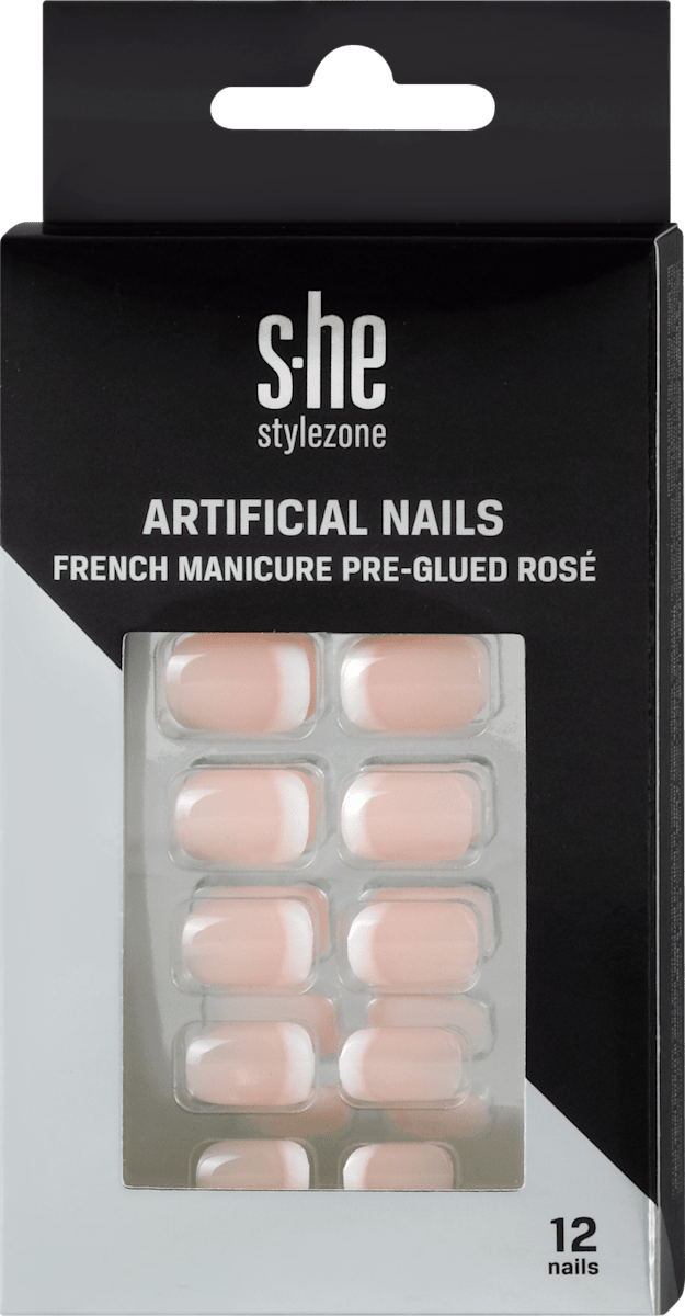 s-he colour&style Knstliche Ngel French Manicure Ros selbstklebend, 12  St | dm.at