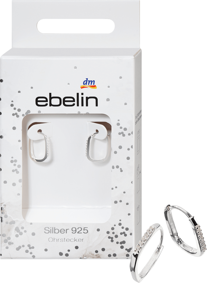 ebelin Creolen 925 Silber mit Strasssteinen, 2 St dauerhaft günstig ...