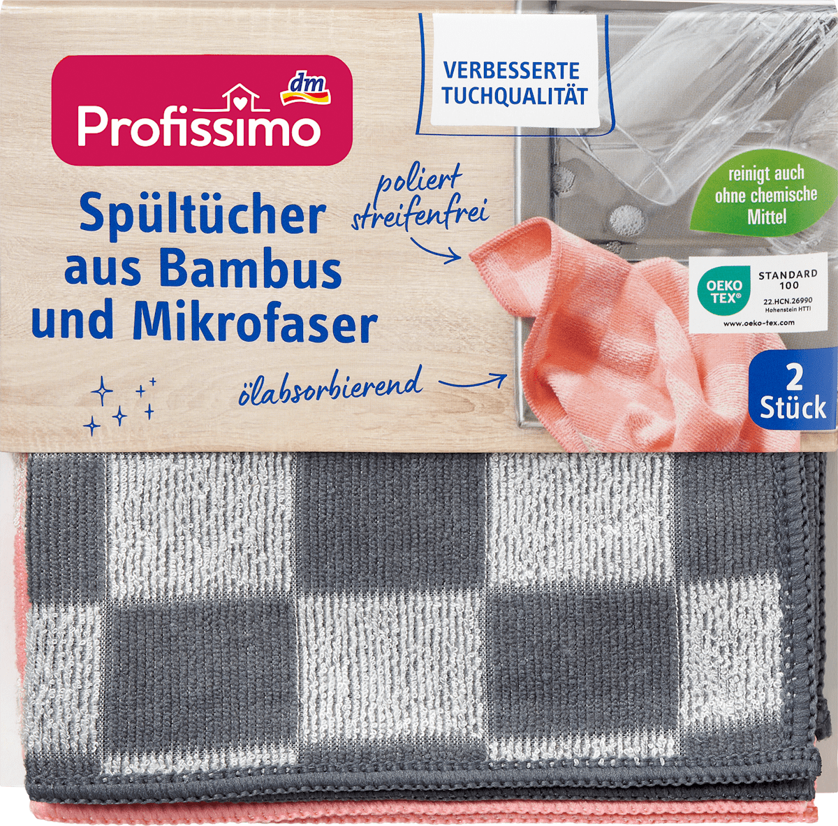 Profissimo Spltcher aus Bambus und Mikrofaser, 2 St dauerhaft gnstig  online kaufen | dm.de