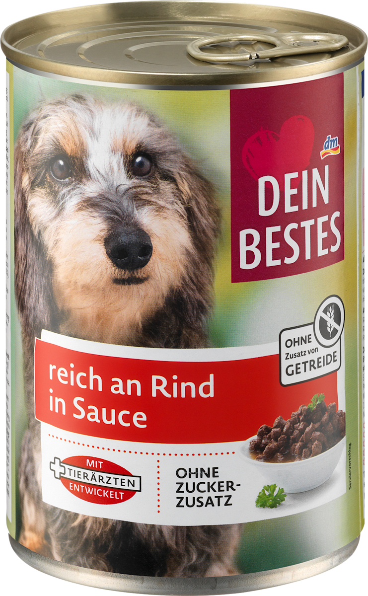 Dein Bestes Nassfutter Hund reich an Rind in Sauce, 400 g dauerhaft gnstig  online kaufen | dm.de