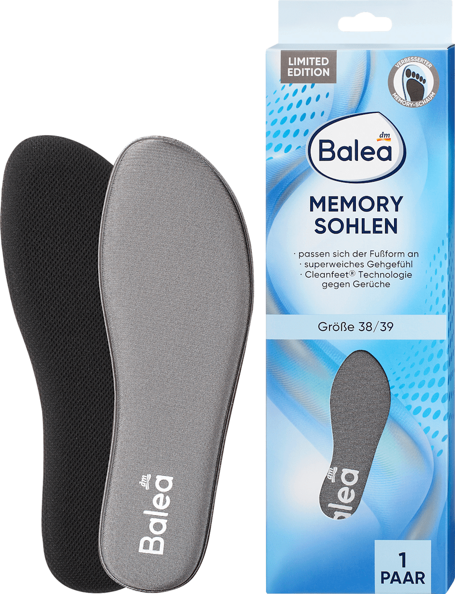 Einlegesohlen Memory Foam, Gr. 38/39 (1 Paar), 2 St