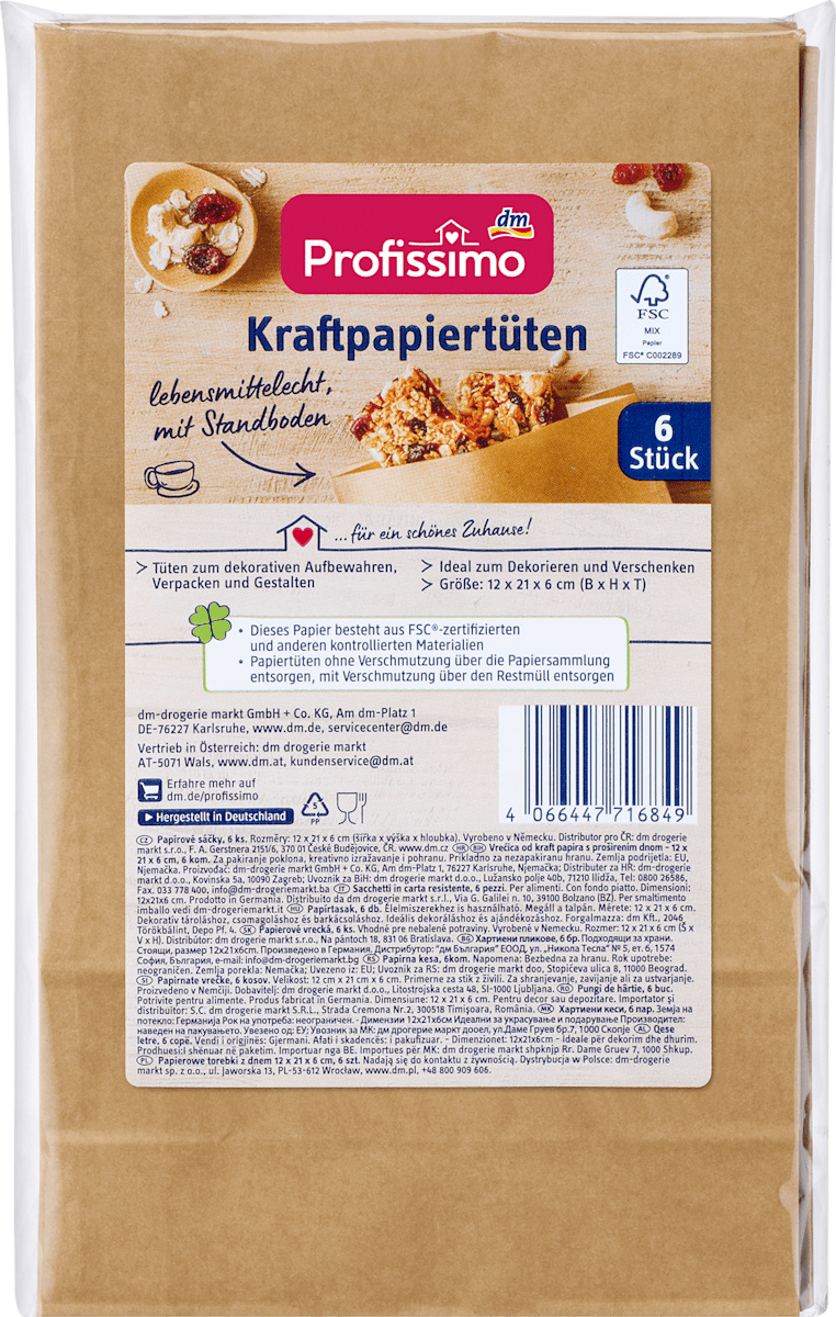 Kraftpapiertüten, 6 St