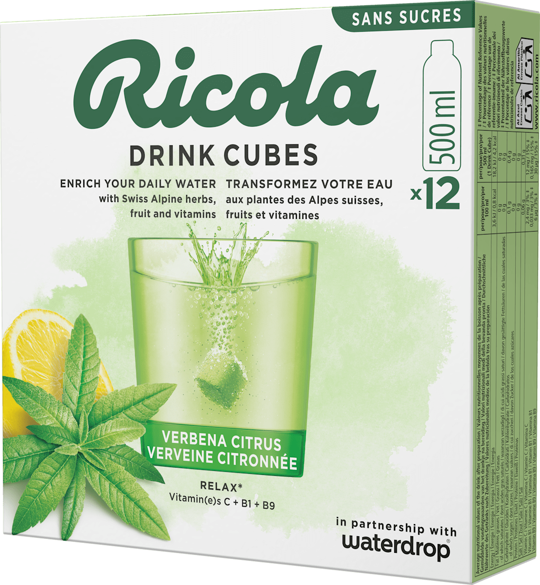 Ricola Drink Cubes verbena e agrumi, 25,8 g | dm Italia