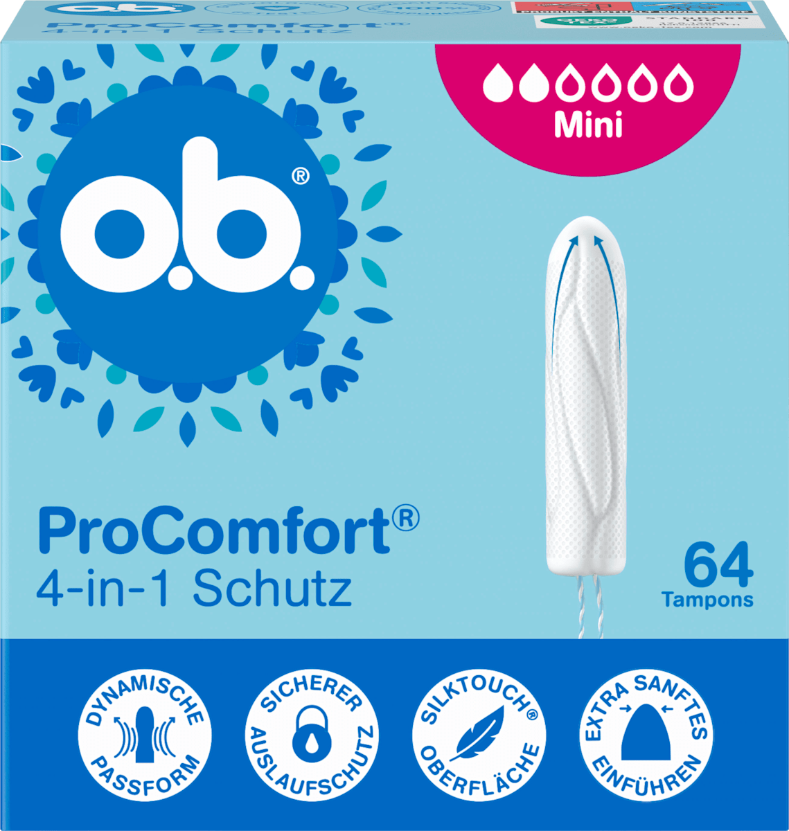 o.b. Tampons ProComfort Mini, 64 St dauerhaft günstig online kaufen