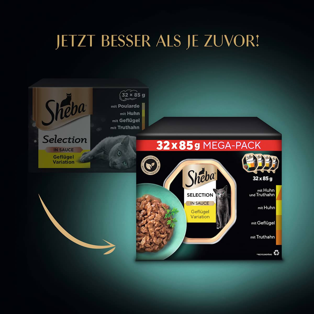Sheba Nassfutter Katze Selection in Sauce Geflügel Variation Mega Pack ...