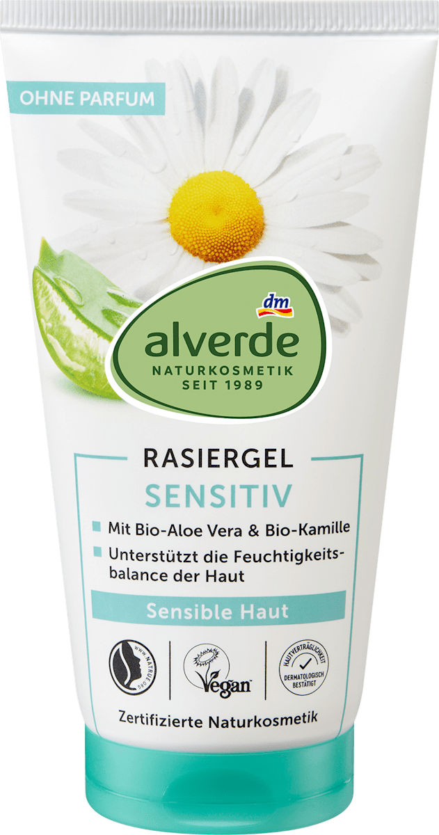 alverde NATURKOSMETIK Rasiergel sensitiv Aloe Vera & Kamille, 150 ml  dauerhaft gnstig online kaufen | dm.de