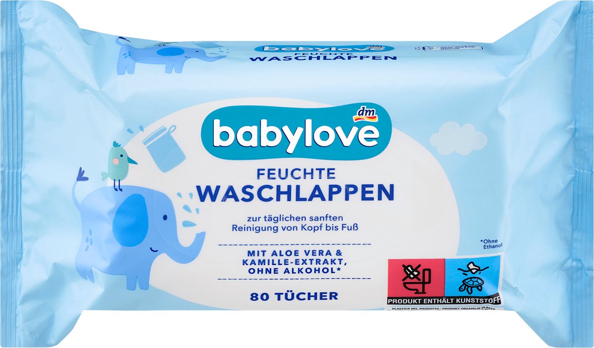 babylove Feuchte Waschlappen, 80 St dauerhaft günstig online kaufen