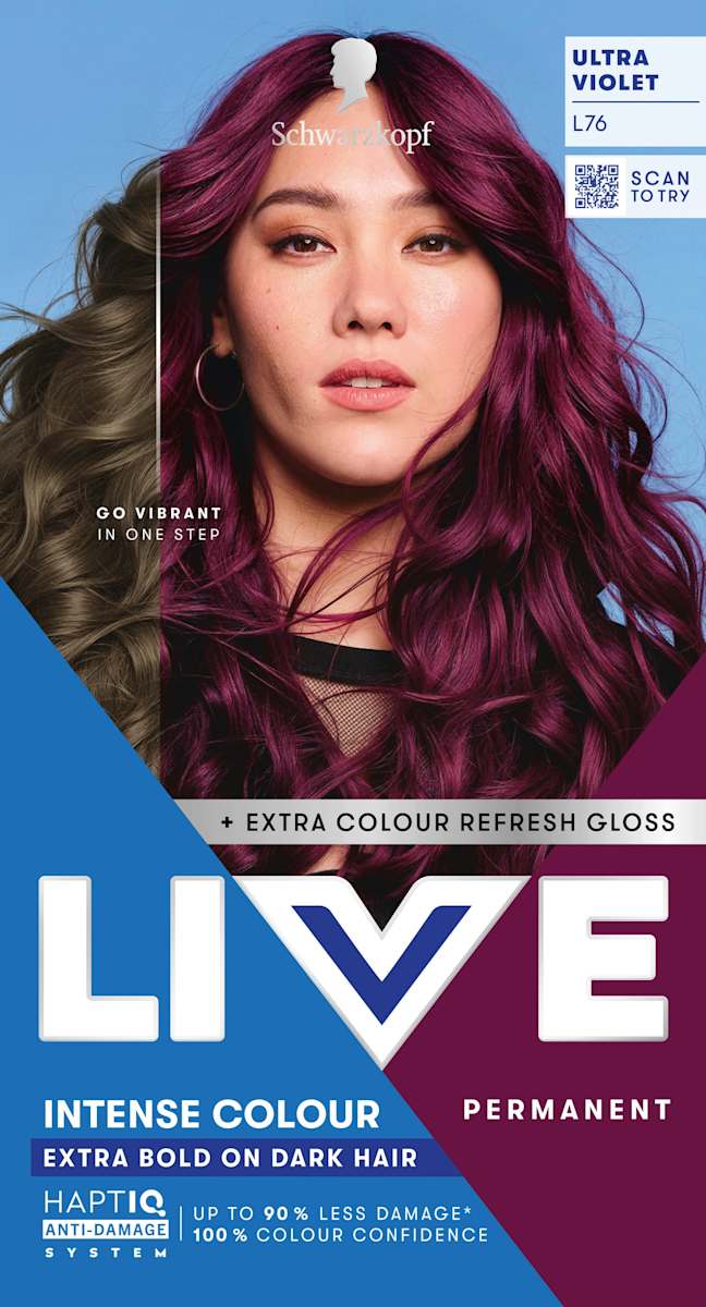 Schwarzkopf LIVE Intense Colour Permanente Coloration L76 Ultra Violet ...