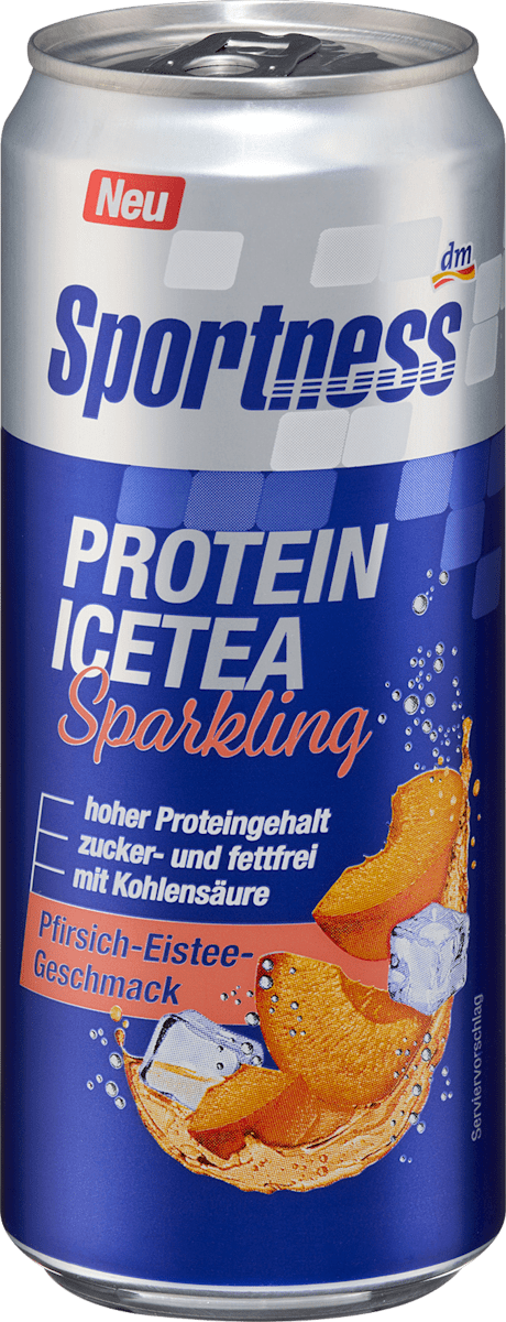 Proteindrink, Sparkling, Pfirsich-Eistee-Geschmack, trinkfertig, 330 ml EINWEG
