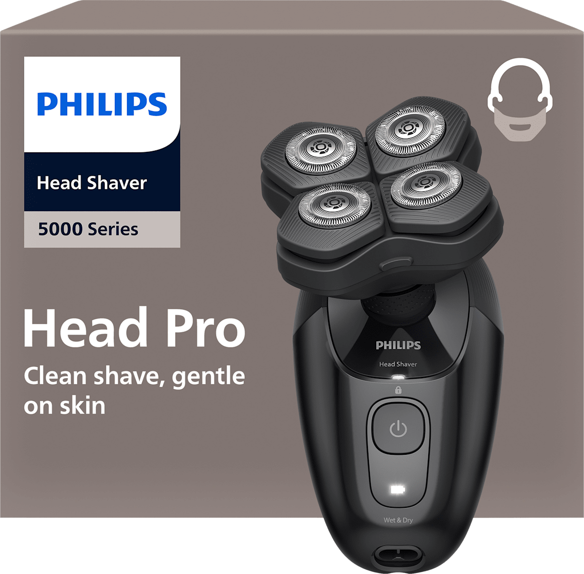 Philips Elektrischer Rasierer, Glatzenrasierer S5000, 1 St dauerhaft günstig online kaufen