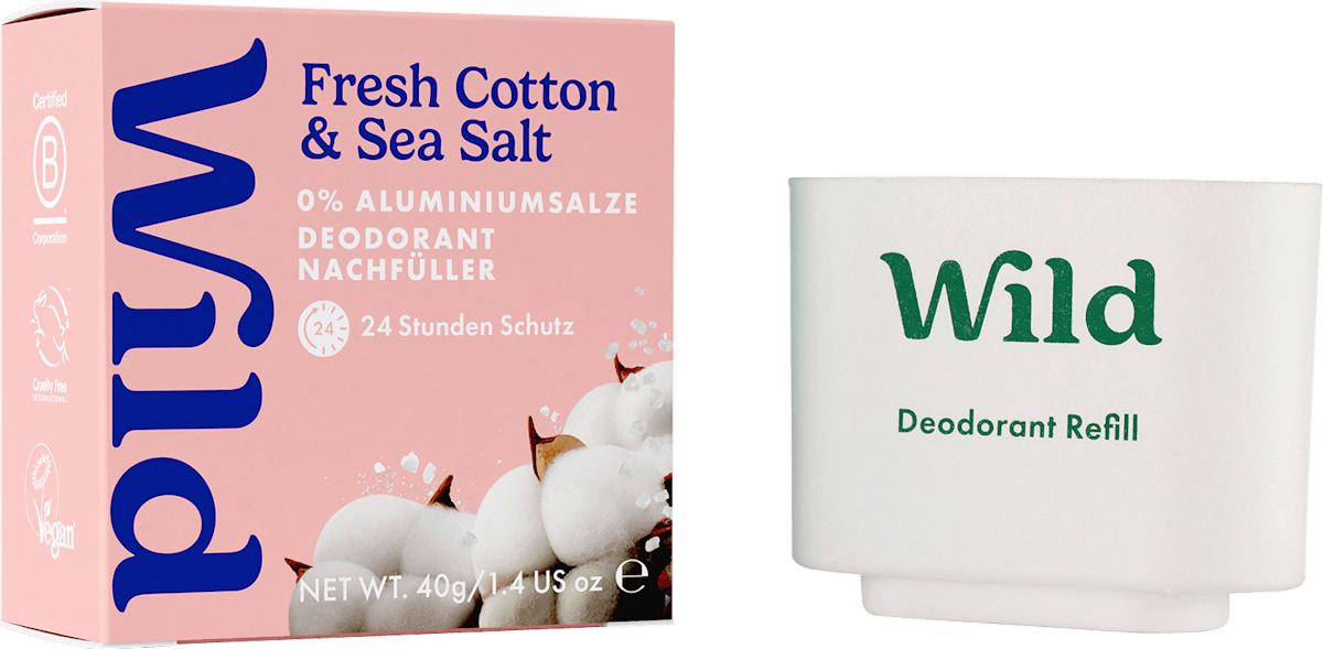 Wild Deostick Fresh Cotton & Sea Salt Nachfüllpack, 40 g dauerhaft ...